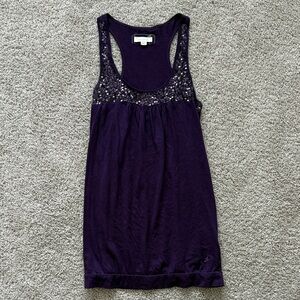 Y2K Vintage Aerie Dark Purple Sequin Tank Top